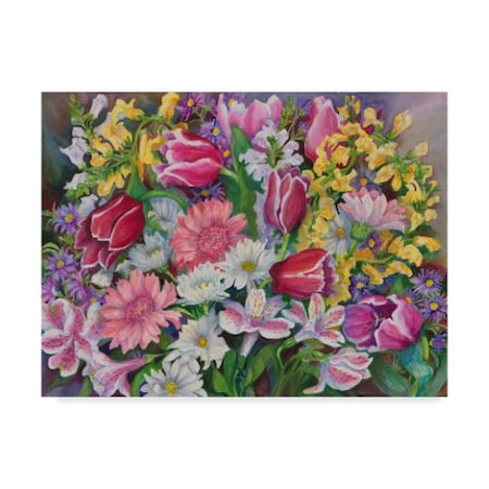 Joanne Porter 'Tulips In A Spring Mix' Canvas Art,35x47